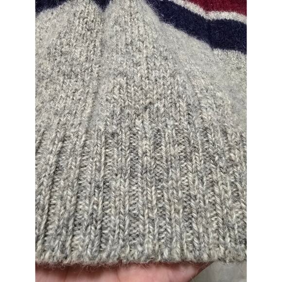 Vintage Eddie Bauer gray green blue red striped thick knit wool blend sweater XL - Picture 9 of 14